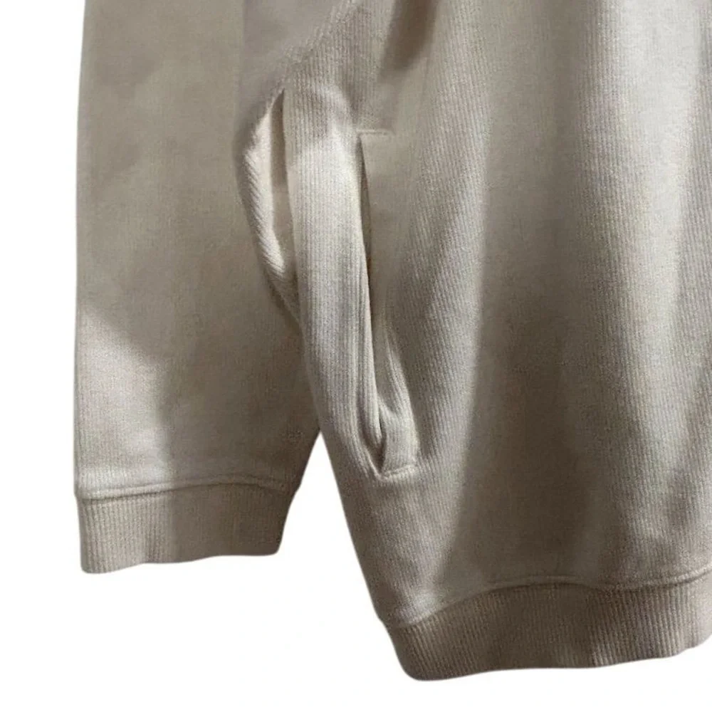 Ashworth Men's V-Neck Golf Pullover Sweater Beige Size L‎ Side Pockets